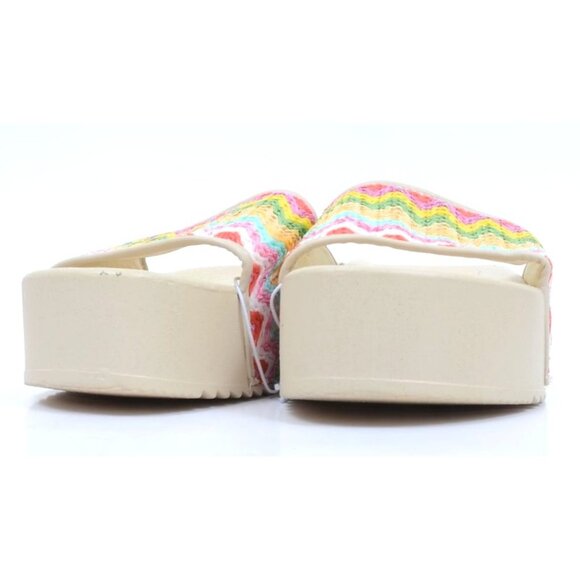 Dirty Laundry Women's 8.5 Colorful Chevron Slide Footbed Platform Sandals NEW - Picture 7 of 9
